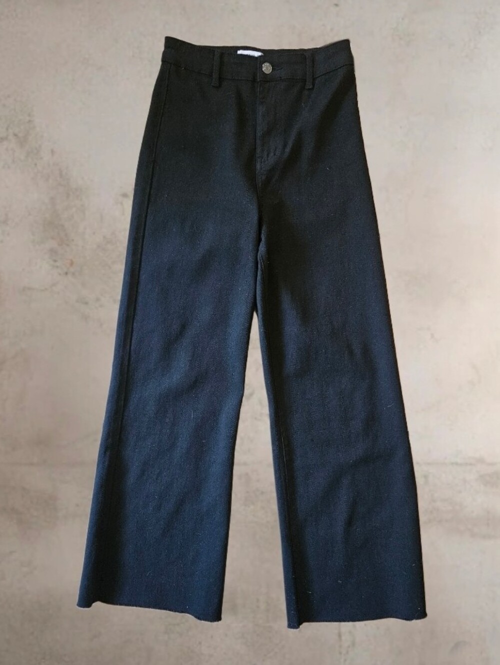 Anniewear Denim High-Waist Wide Leg Black Pants Small